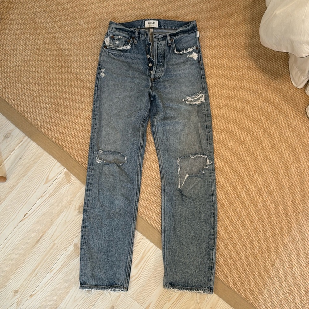 Agolde ripped straight leg jeans